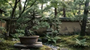 自然な樹形と静かな佇まいが印象的な盆栽